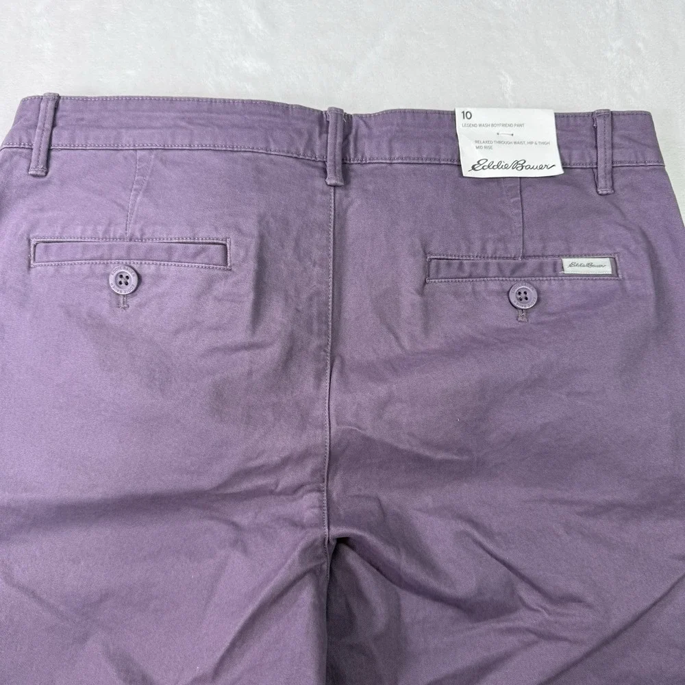 Eddie Bauer Pants Womens 10 Legend Wash Boyfriend Purple Mid Rise Relaxed NWT - Picture 5 of 12